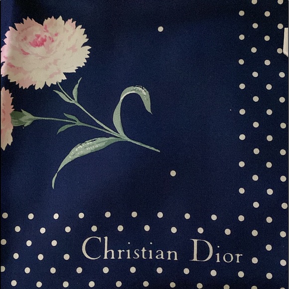 AUTHENTIC CHRISTIAN DIOR FLORAL SILK SCARF - Picture 3 of 6
